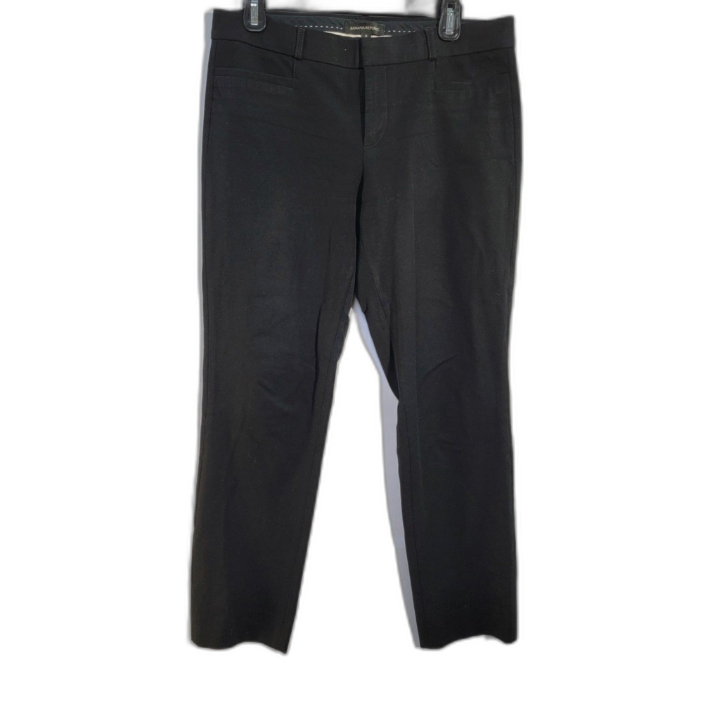 BANANA REPUBLIC Casual Black Slack Pants Loop Belt with Front Pockets Size 8